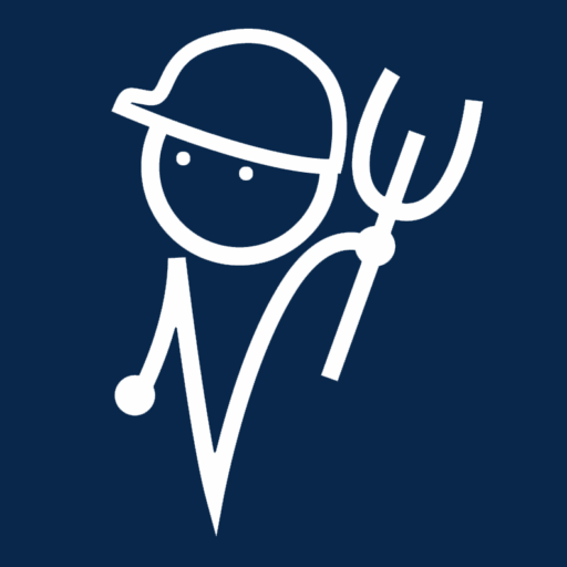 Logo for the engineering science club, a figire of a person holding a psi symbol with a hardhat on, their body is shaped from an N.